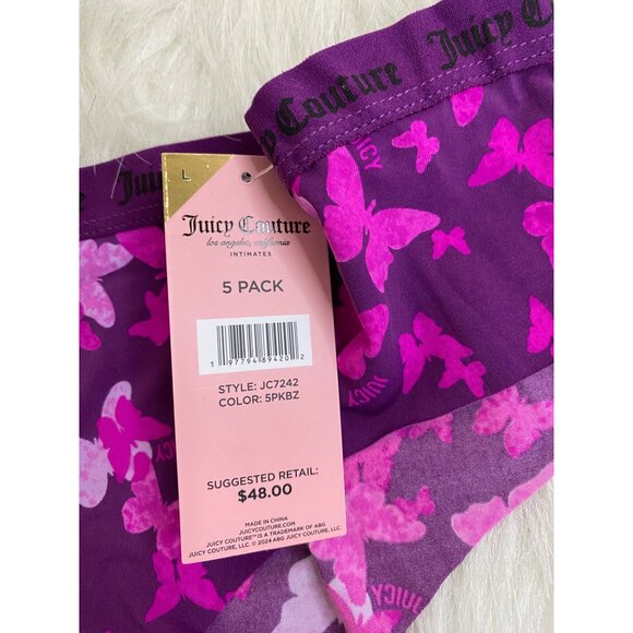 Juicy Couture Intimates 5 Pack Bikini Underwear & Push Up Bra Matching Set
